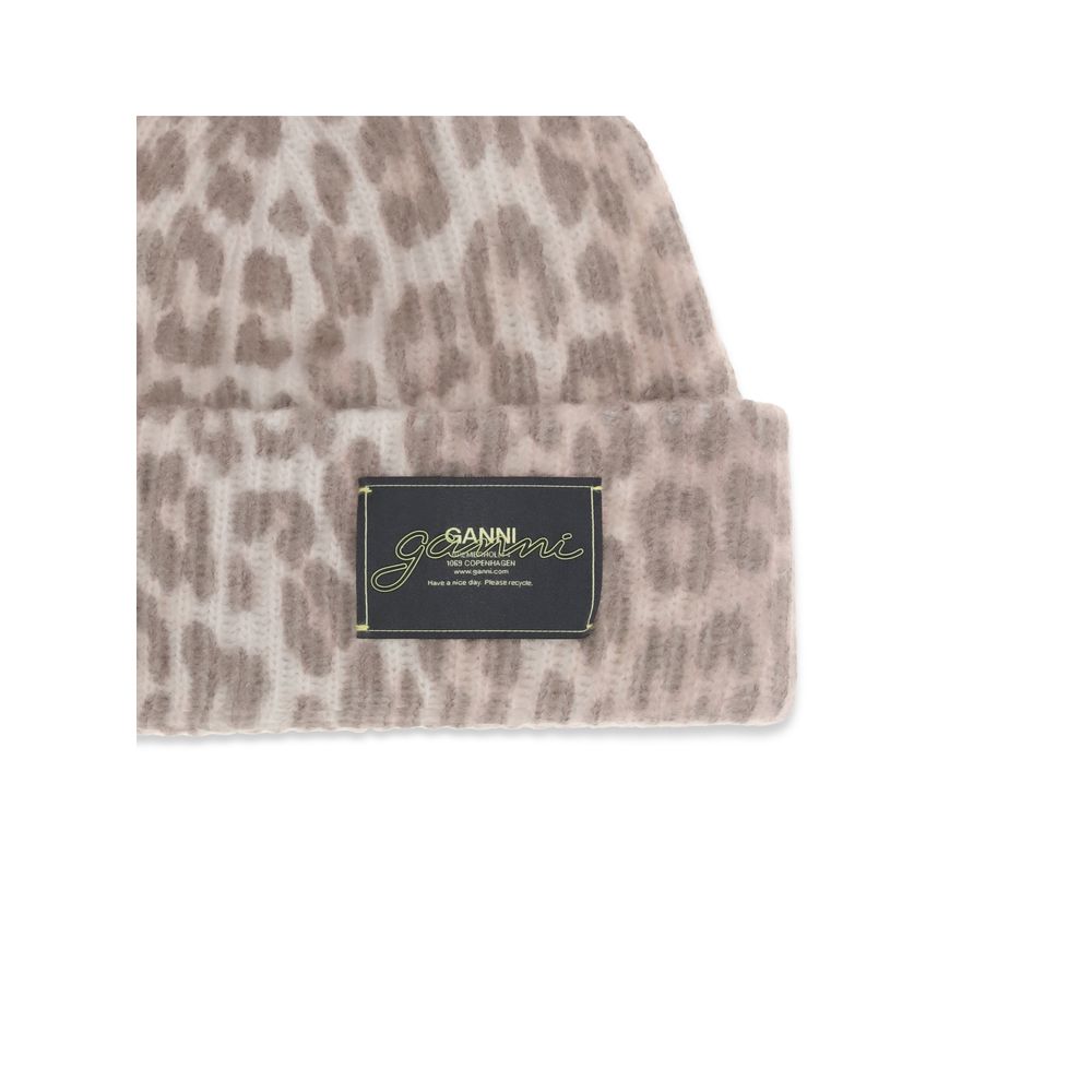 Ganni Beige Wool Beanie